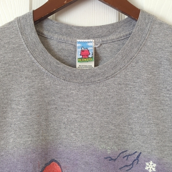 Peanuts 90's Vintage Season's Greetings Graphic Short Sleeve Crewneck T-shirt L - Picture 2 of 10